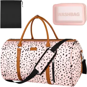 Convertible Carry Garment Bag - Weekend Bag | Convertible Garment Duffel Bag for Travel | Multi-Pocket Travel Bag | Carry Large Weekender Bag for Women 2 in 1 Suitcase Overnight Bags