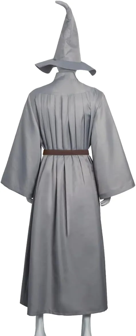 Costume The Ring Cosplay Mithrandir Grey Robe Cloak Hat Wigs Full Set