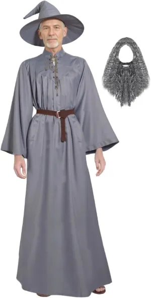 Costume The Ring Cosplay Mithrandir Grey Robe Cloak Hat Wigs Full Set