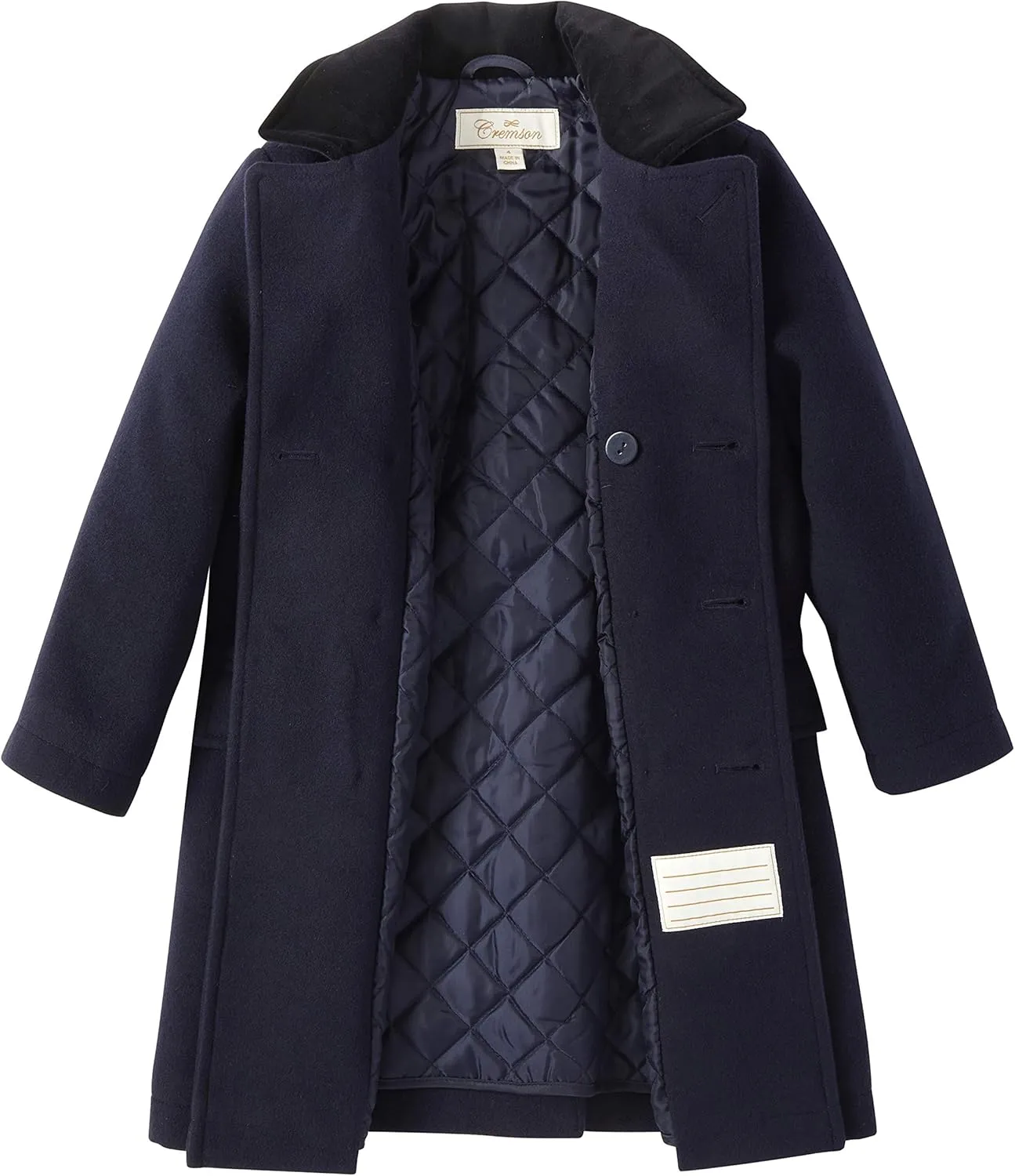 Cremson Boys Classic Wool Look Winter Double Breasted John Dress Coat Jacket Hat