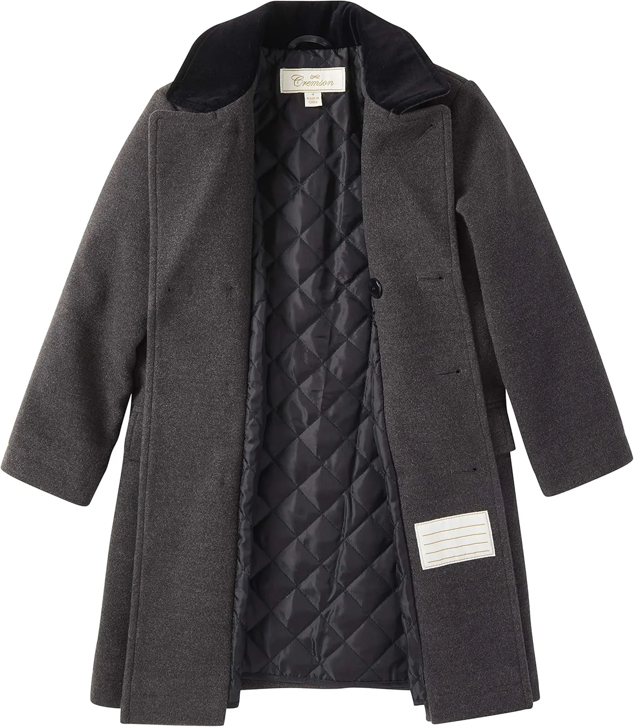 Cremson Boys Classic Wool Look Winter Double Breasted John Dress Coat Jacket Hat