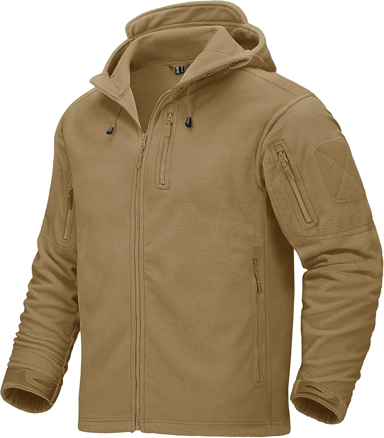 CRYSULLY Men's Fleece Hoodie Jacket Winter Tactical Military Windproof Jackets Coat