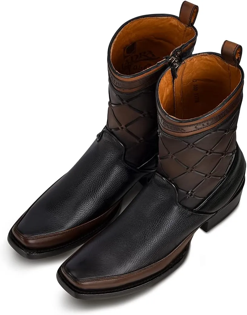 Cuadra Men's Boot in Bovine Leather with Zipper Black
