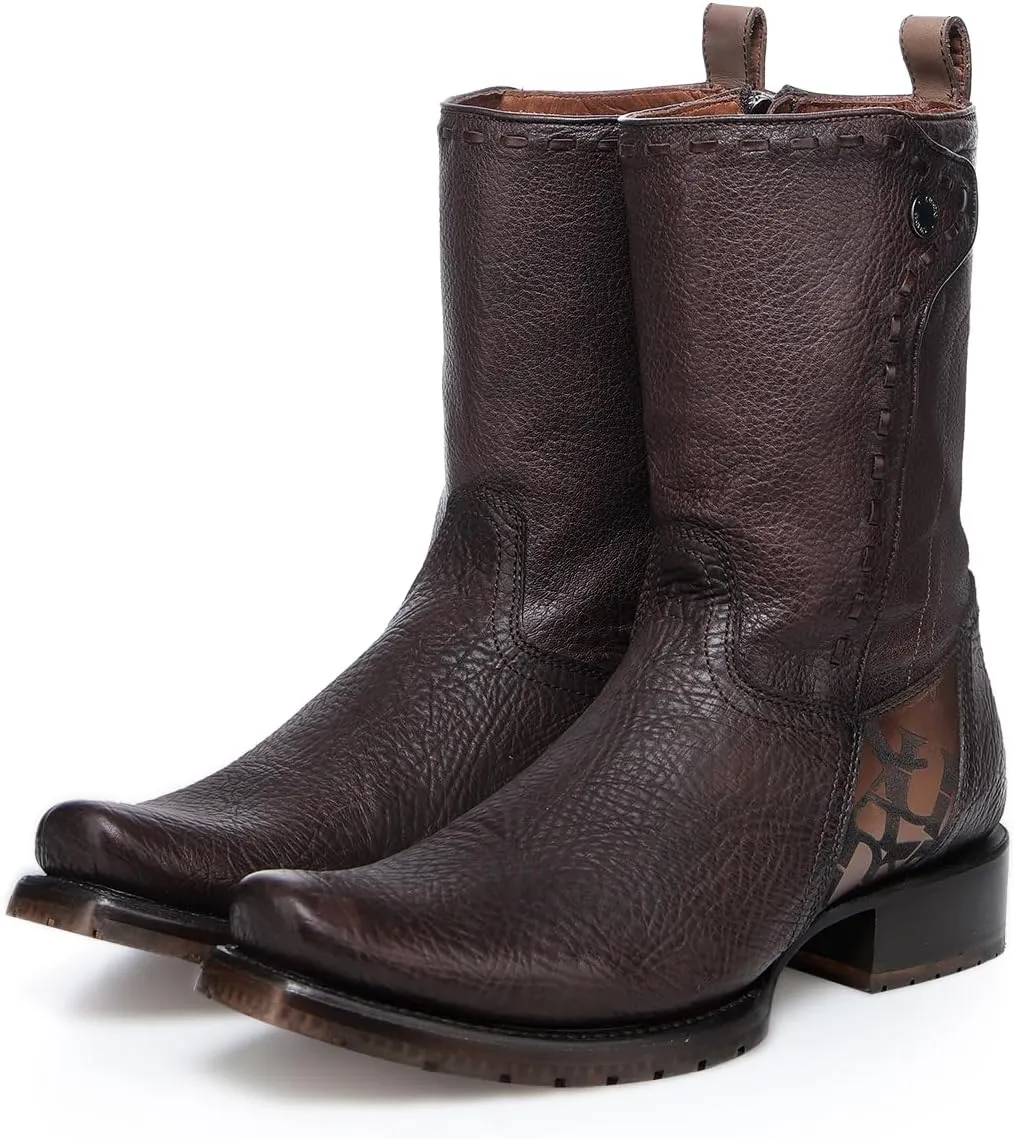 CUADRA Men's Boot in Genuine Leather Black 1J3NRS Chocolate