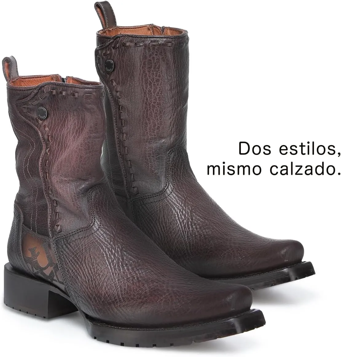 CUADRA Men's Boot in Genuine Leather Black 1J3NRS Chocolate