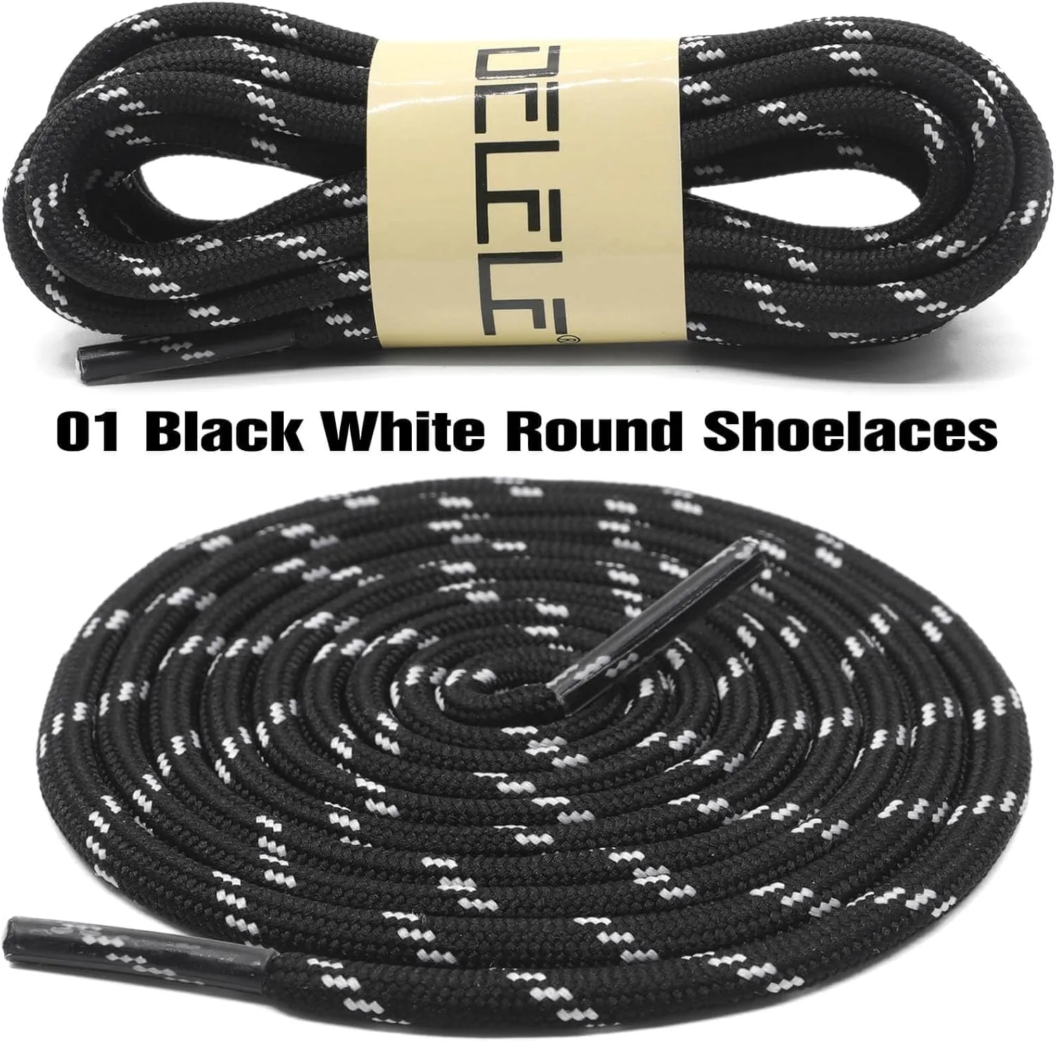 DELELE Round Work Boot Laces: Heavy Duty Hiking Shoe Laces for Boots 2 Pair