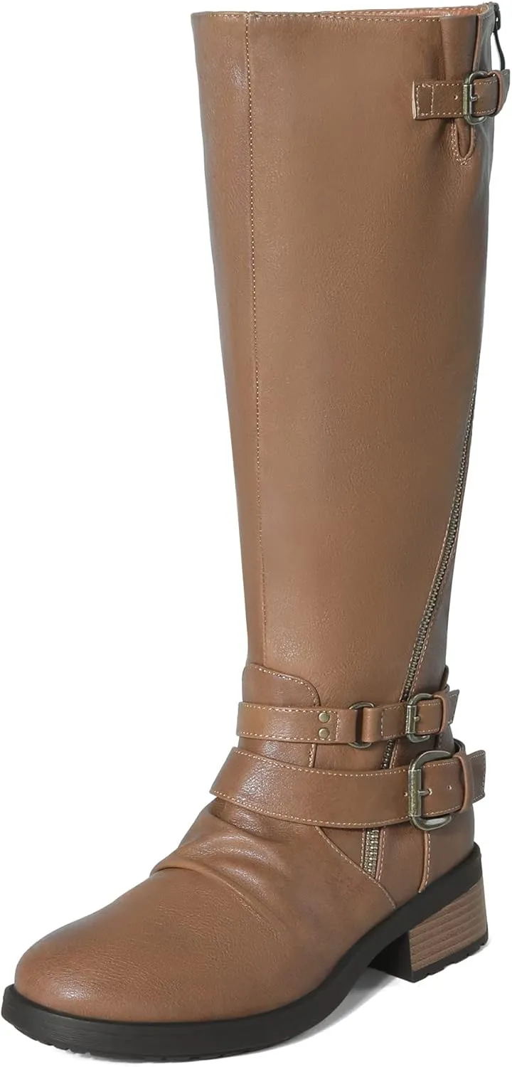 DREAM PAIRS Women's Knee High Riding Boots Wide Calf