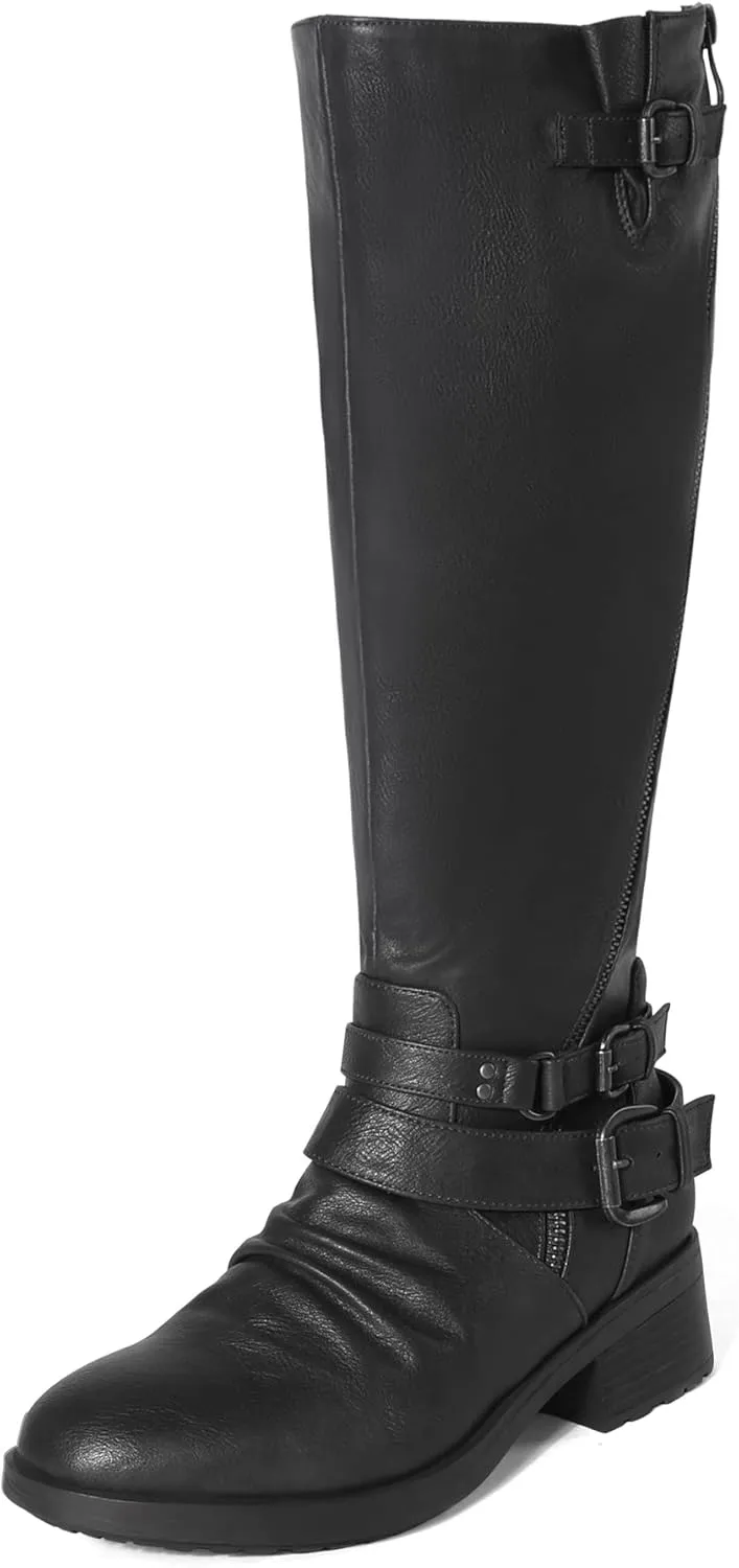 DREAM PAIRS Women's Knee High Riding Boots Wide Calf