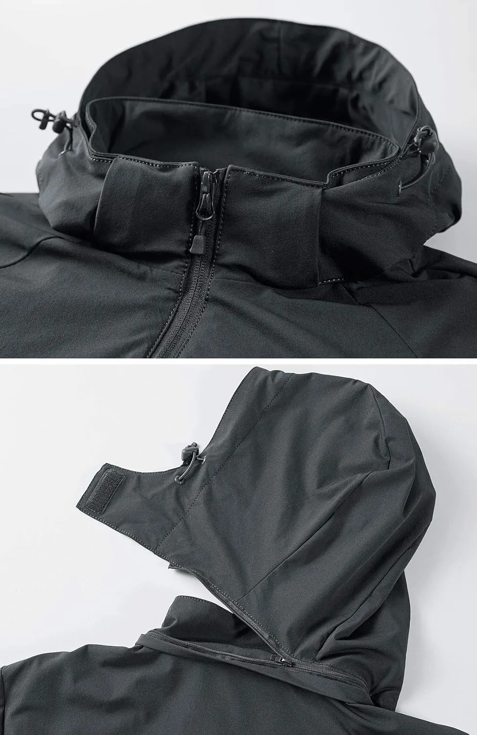 ebossy Men's Lightweight Windbreaker Athletic Sports Track Jacket Detachable Hood