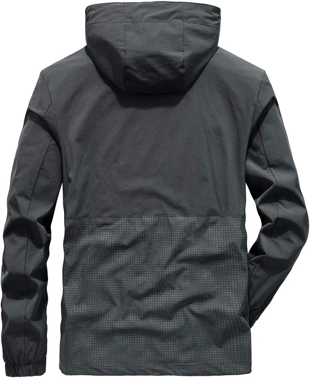 ebossy Men's Lightweight Windbreaker Athletic Sports Track Jacket Detachable Hood