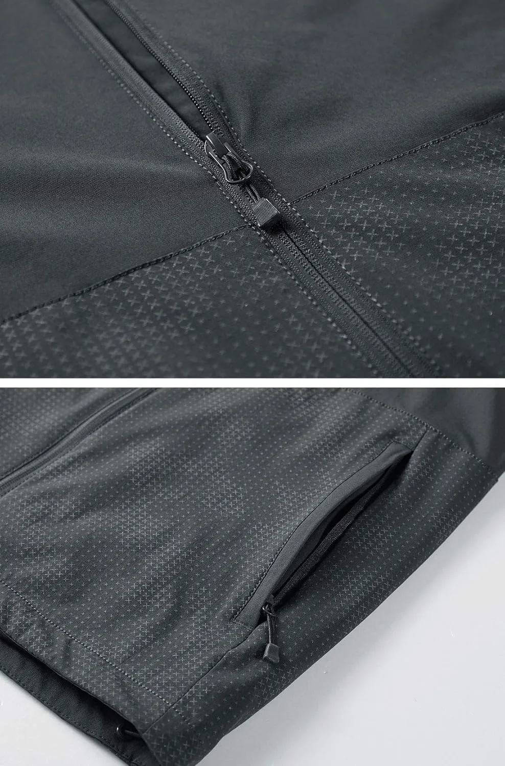 ebossy Men's Lightweight Windbreaker Athletic Sports Track Jacket Detachable Hood