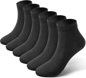 EBYNUE Womens Crew Socks 6-Pairs Moisture-Wicking Odor-Resistant Breathable Anti-Blister Seamless for Running & Daily US 6-11
