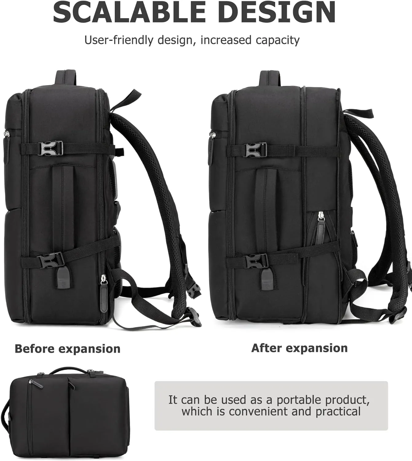 feilario 2 Piece Set 20in Aluminium Frame Hardside Spinner Wheel Luggage, Built-In TSA lock Carry on Suitcase with Cup Holder & Phone Holder