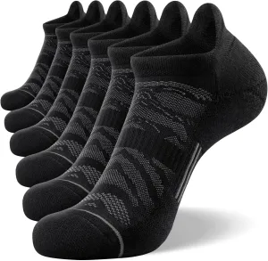 FITRELL 6 Pack Men's Ankle Running Socks Low Cut Cushioned Athletic Sports Socks 7-9/9-12/12-15