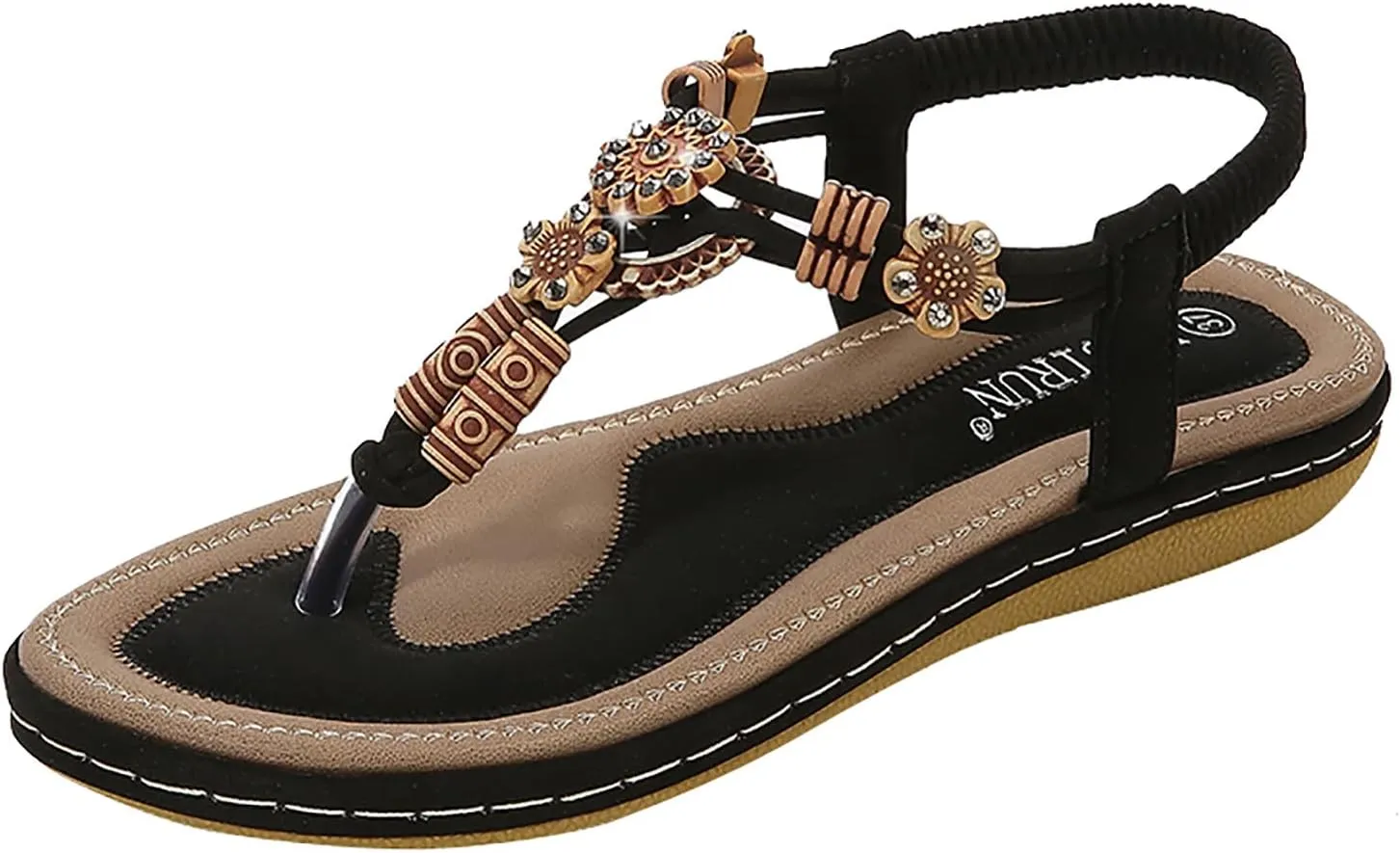 Flip Flops for Women Elastic Ankle Strap Sandals Dressy Casual Sandals Summer Beach Sandals Arch Support Shoes