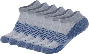 FOOTPLUS Copper Compression Socks,Unisex Cushioned Sole Arch Support Athletic Ankle/Crew Running Hiking Socks