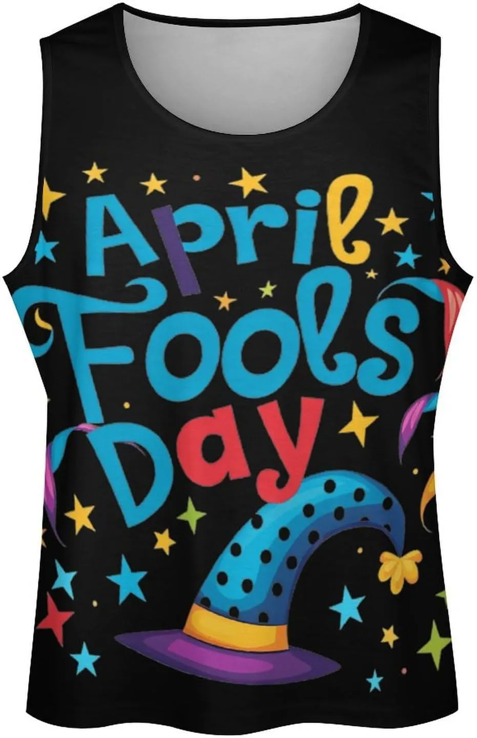 Funny April Fool's Day Soft Tank Tops Men Workout Vest Quick Dry Casual T-Shirts Gym Running