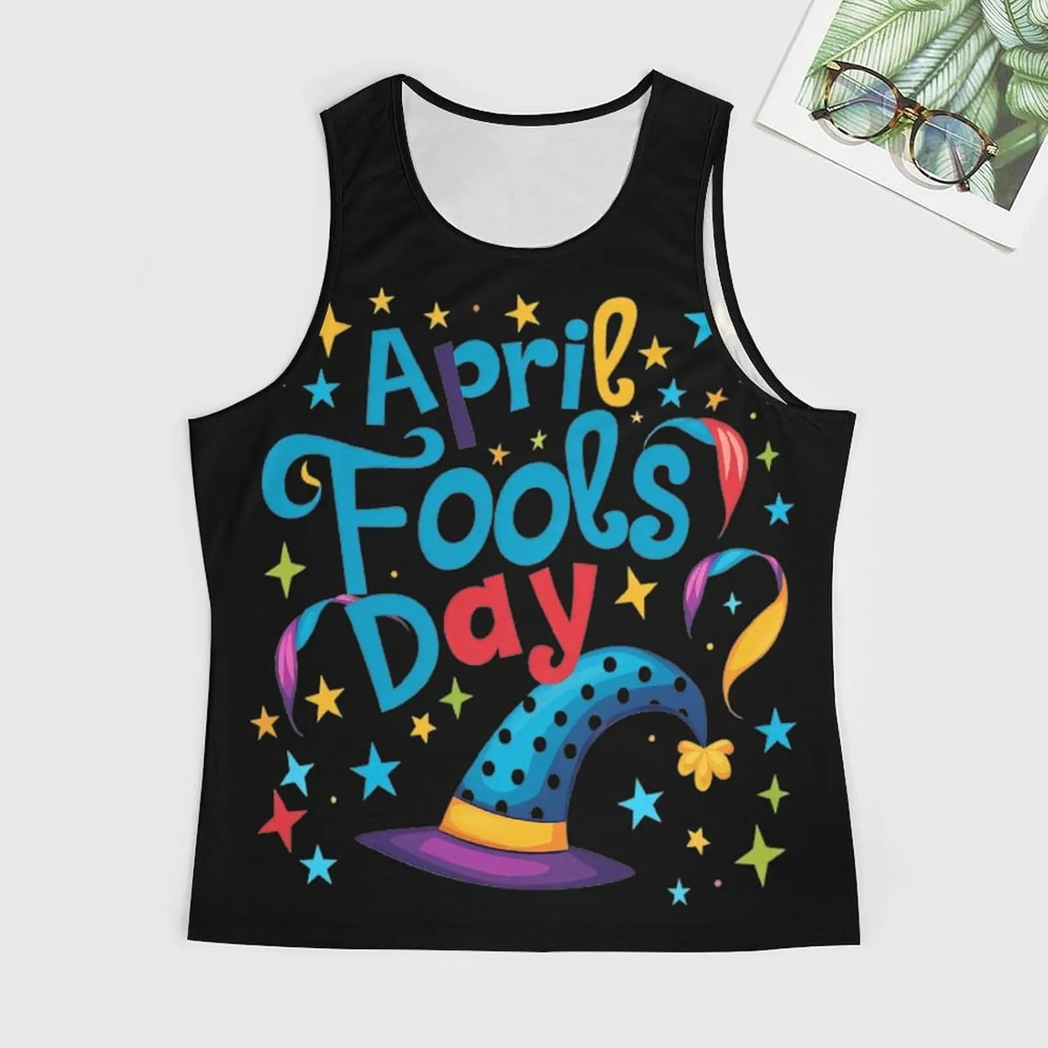 Funny April Fool's Day Soft Tank Tops Men Workout Vest Quick Dry Casual T-Shirts Gym Running
