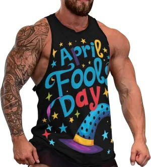Funny April Fool's Day Soft Tank Tops Men Workout Vest Quick Dry Casual T-Shirts Gym Running