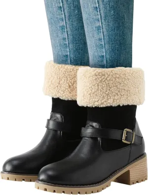 Gibobby Boots for Women Winter Snow Boots Fur Lined Warm Ankle Boots Slip On Waterproof Outdoor Booties Comfortable Shoes