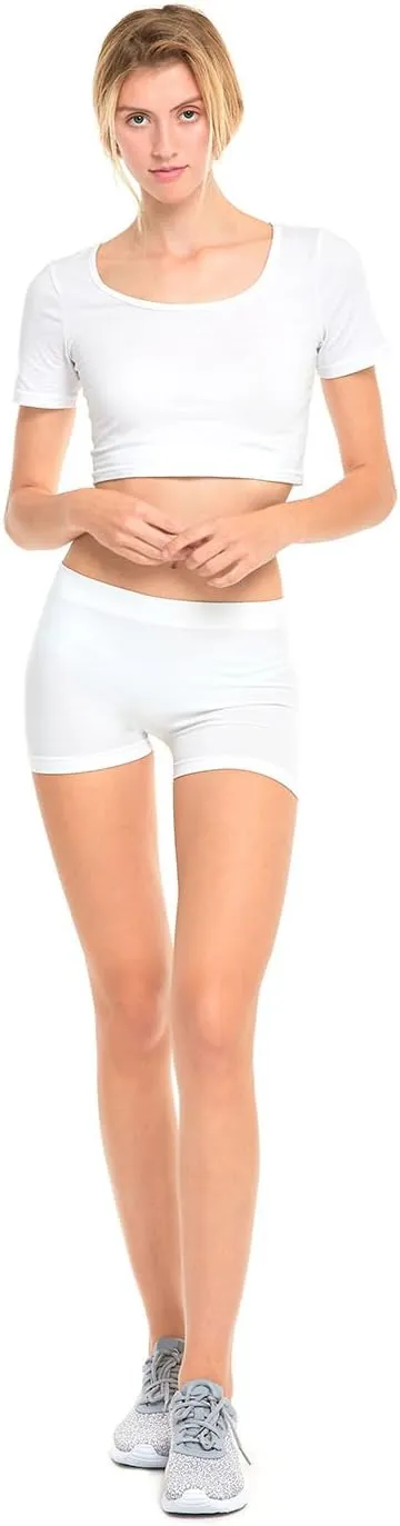 Gilbins 2 Pack Women's Seamless Stretch Yoga Exercise Shorts
