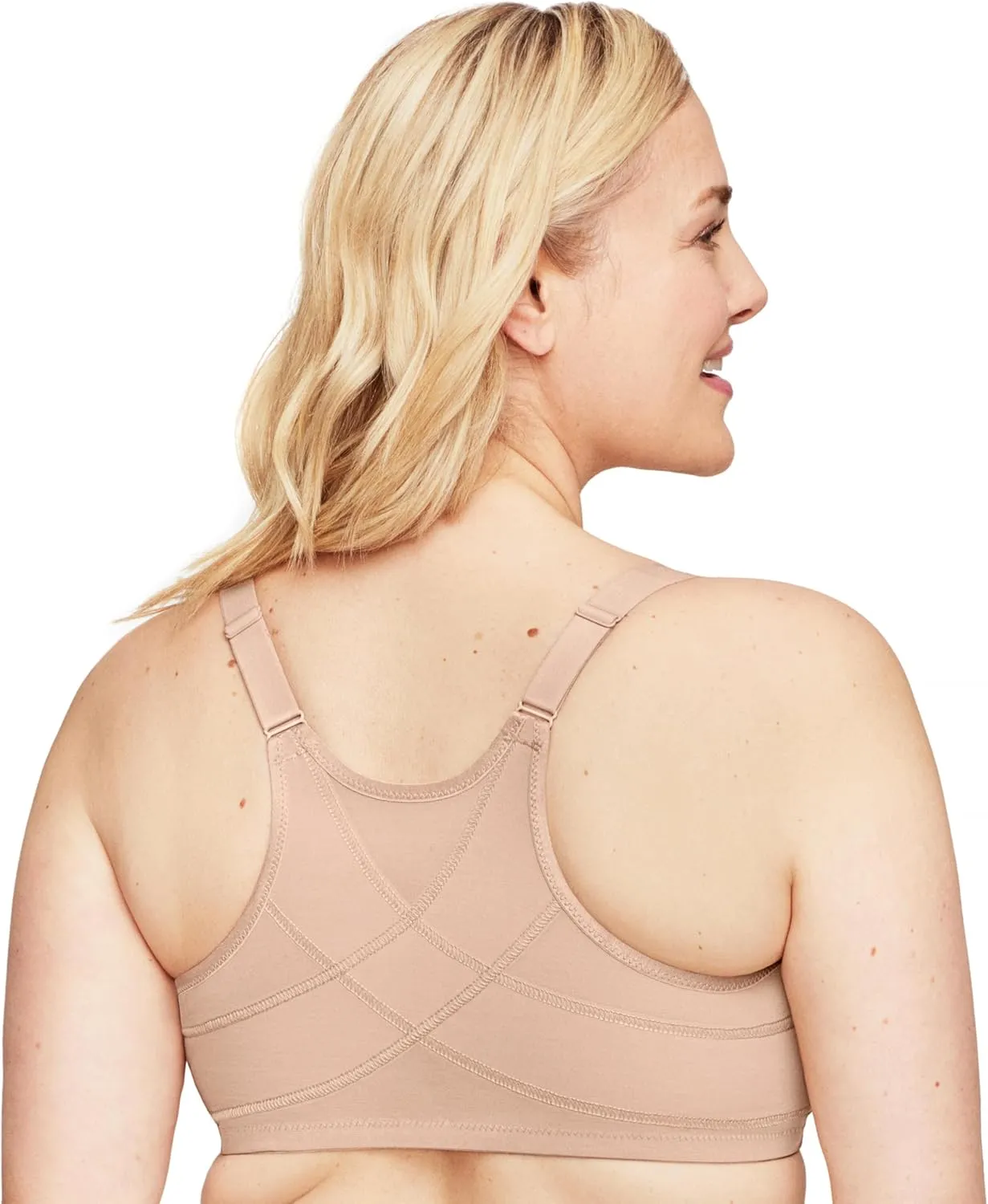 Glamorise Women's Plus Size Wonderwire Posture Back Bra Underwire #9265