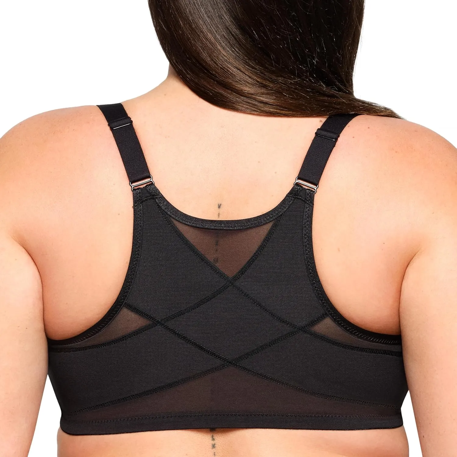 Glamorise Women's Plus Size Wonderwire Posture Back Bra Underwire #9265