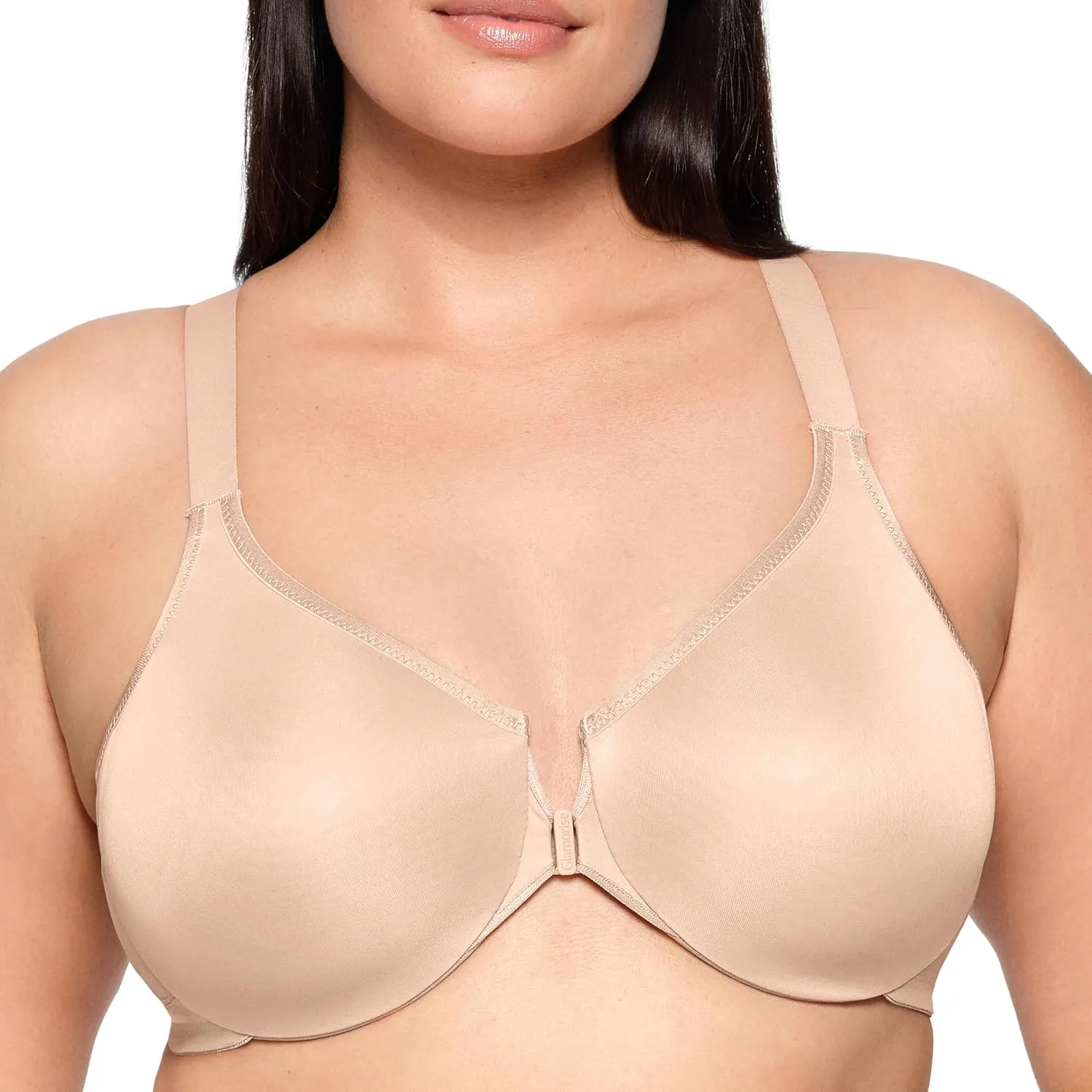 Glamorise Women's Plus Size Wonderwire Posture Back Bra Underwire #9265