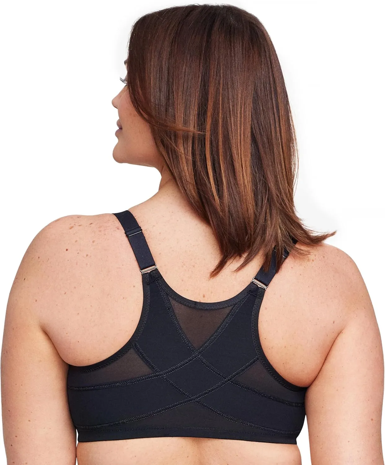 Glamorise Women's Plus Size Wonderwire Posture Back Bra Underwire #9265