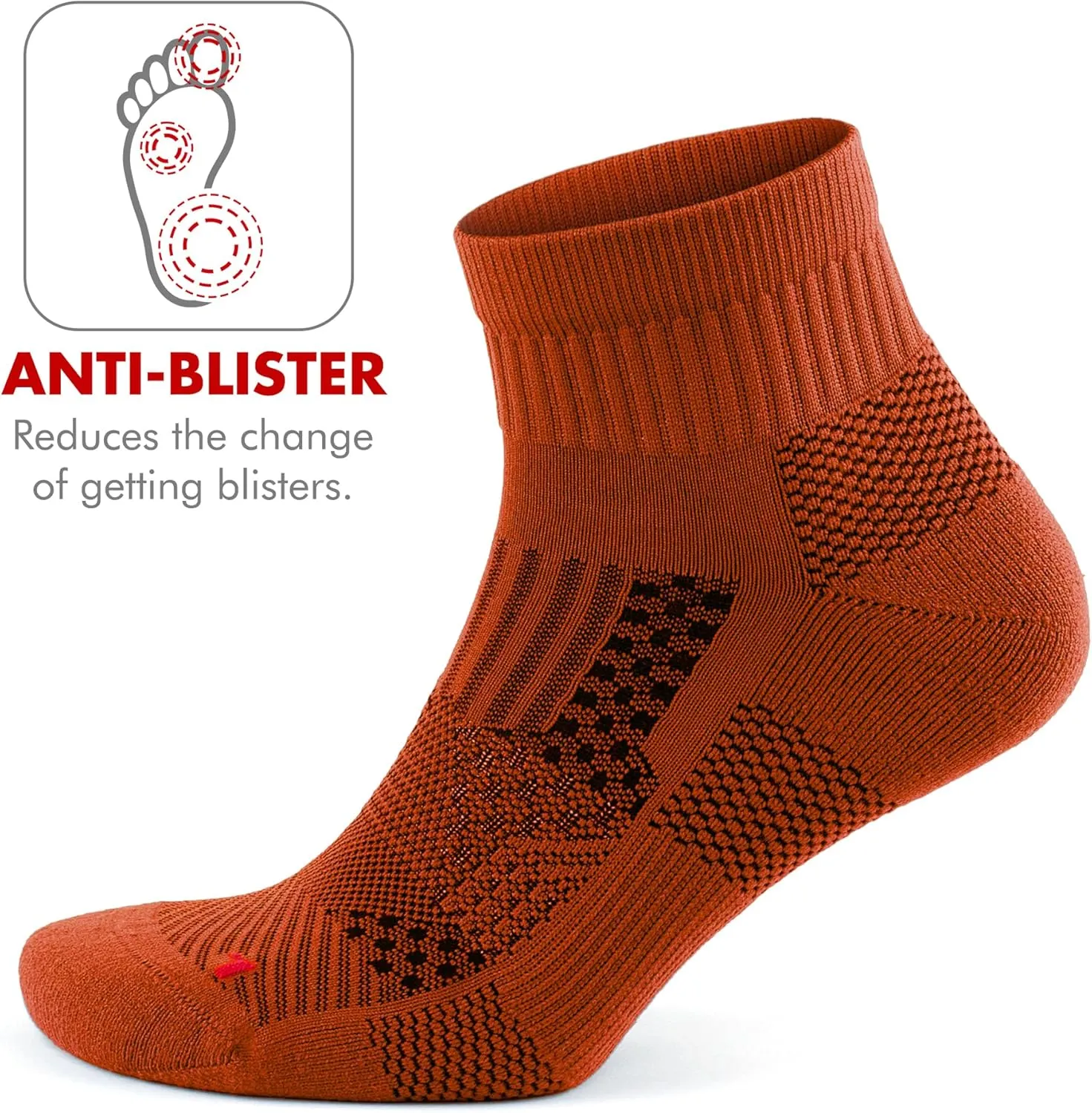 GoWith 2 Pairs Unisex Running Socks, Anti-Blister Cushioned Athletic Performance Padded Seamless Ankle Socks