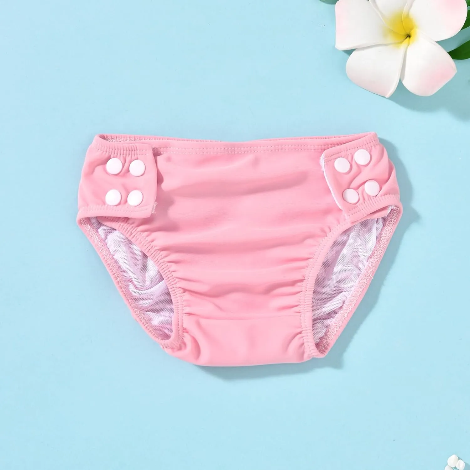 HINTINA Newborn Baby Girl Long Sleeve 2-Pieces Swimsuit Bathing Suit with Hat