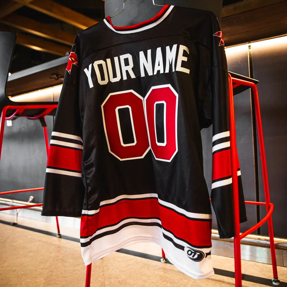 Indianapolis Indians Adult Black Script Hockey Jersey