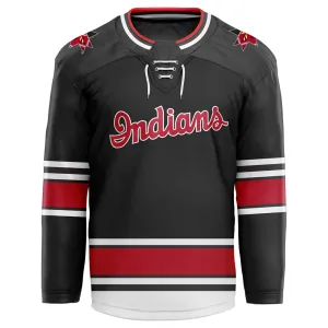 Indianapolis Indians Adult Black Script Hockey Jersey Indianapolis Indians Adult Black Script Hockey Jersey
