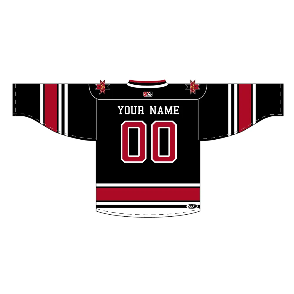 Indianapolis Indians Adult Black Script Hockey Jersey