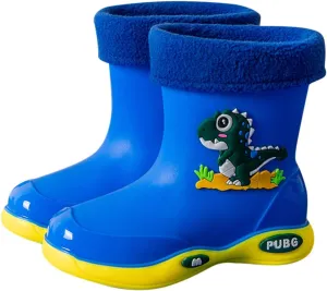 Infant Boys Girls Cute rocodile Rain Shoes Non Slip Water Shoes Winter Warm Fleece ining Classic Rain Boots