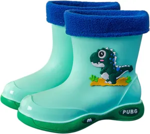 Infant Boys Girls Cute rocodile Rain Shoes Non Slip Water Shoes Winter Warm Fleece ining Classic Rain Boots