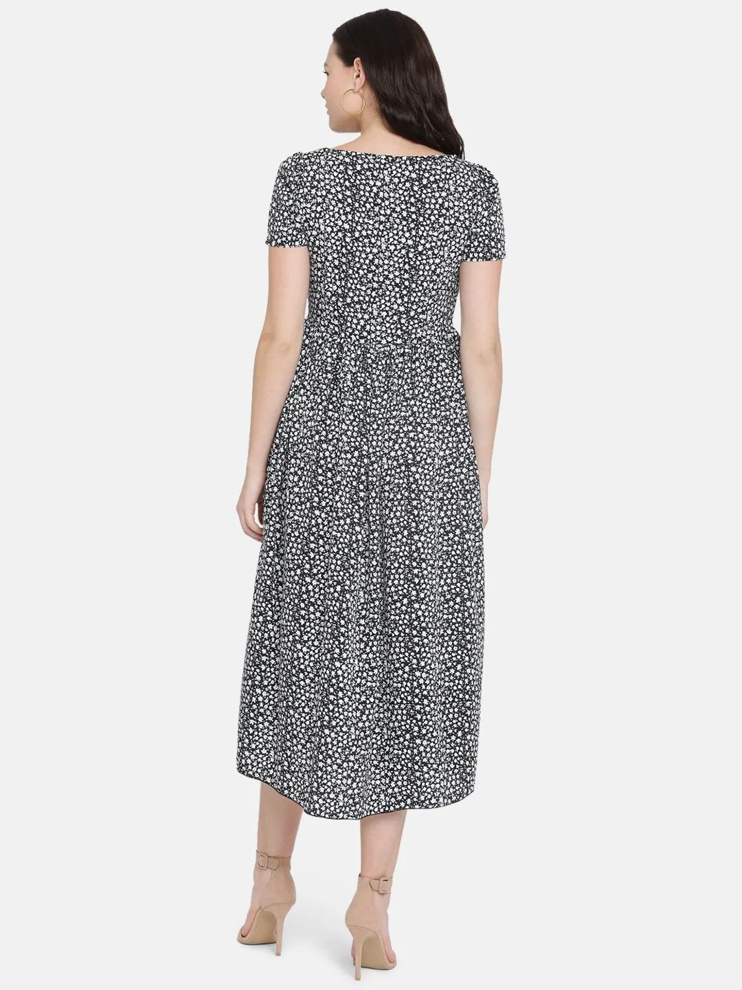 IS.U Black High Low Midi Dress