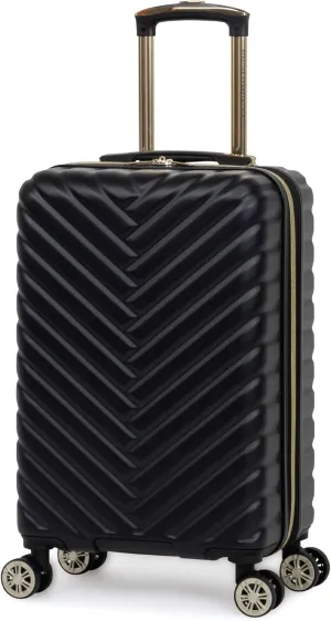 Kenneth Cole REACTION Madison Square Lightweight Hardside Chevron Expandable Spinner Luggage, Black, 20-Inch Carry On