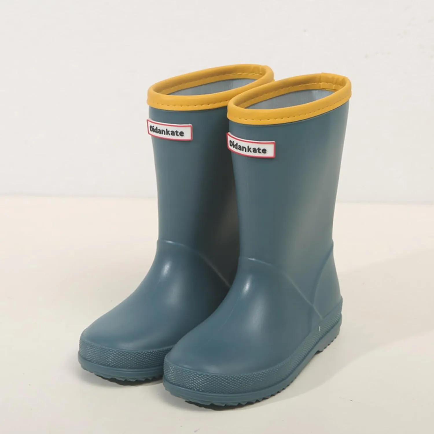 Kids Rain Boots Boys Girls Solid Color Simple Waterproof Anti-Slip Unisex Lightweight Mid-calf Boots Rainboot Shoes
