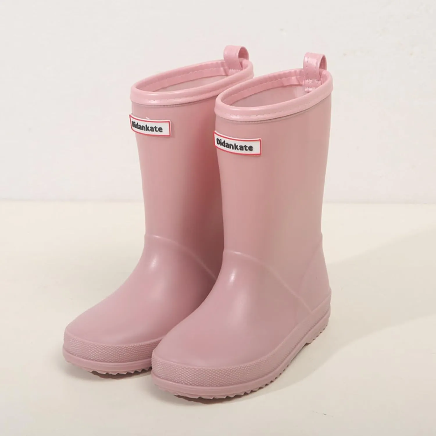 Kids Rain Boots Boys Girls Solid Color Simple Waterproof Anti-Slip Unisex Lightweight Mid-calf Boots Rainboot Shoes