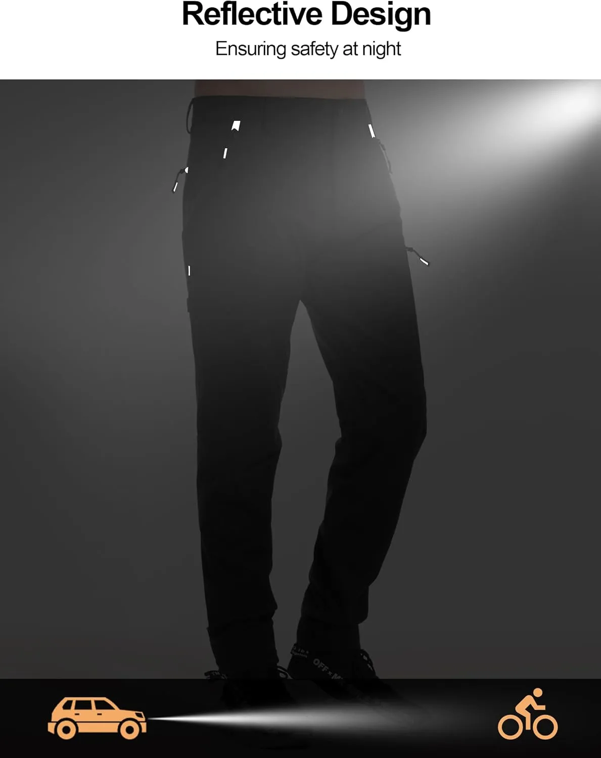 KUTOOK Men's Fleece Lined Softshell Pants Winter Warm Waterproof Windproof Hiking Running Workout with Zipper Pockets S-3XL