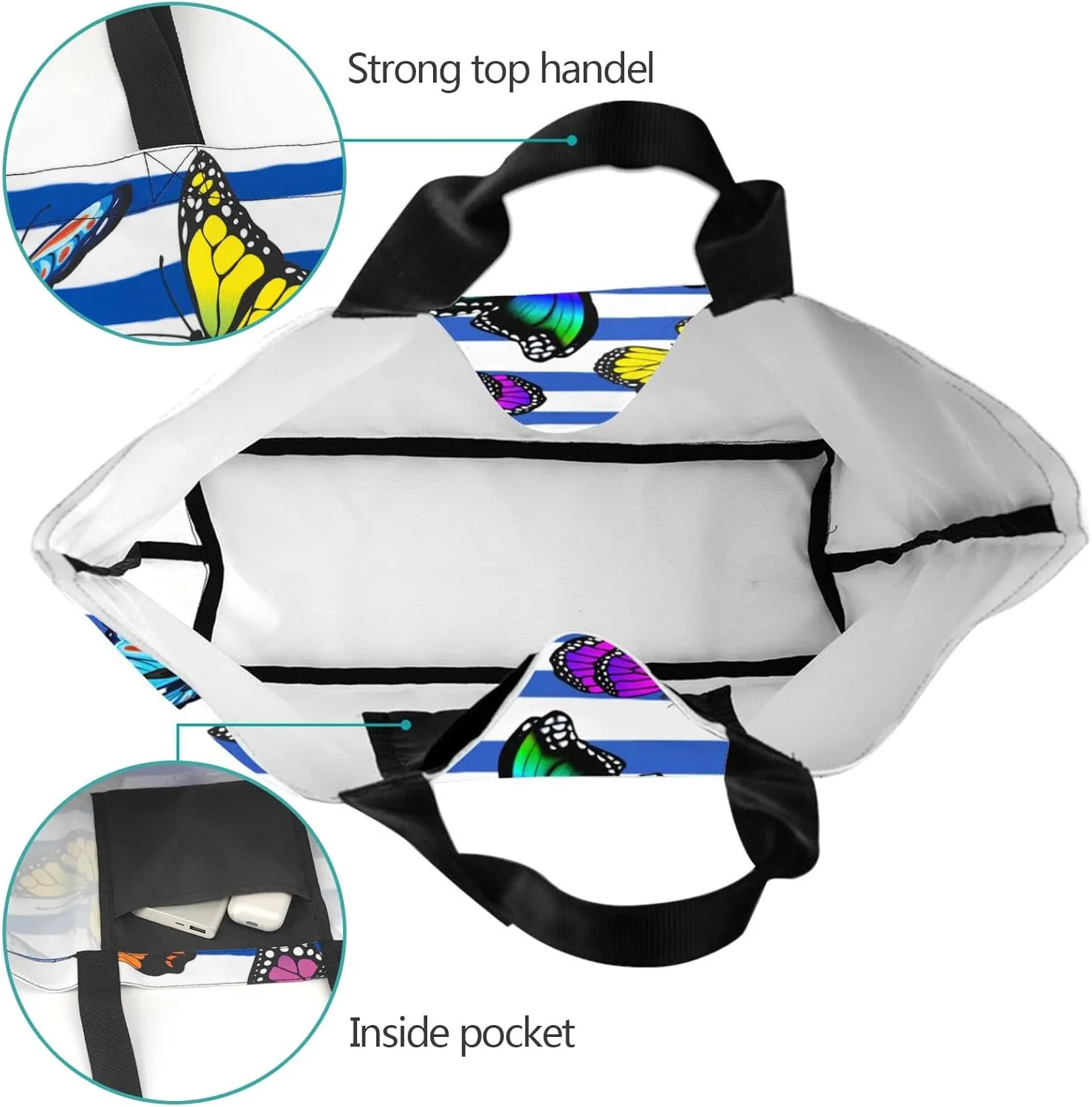 Large Capacity Reusable Canvas Shoulder Bag   Both Sides Bucket Hat Casual Tote Handbag