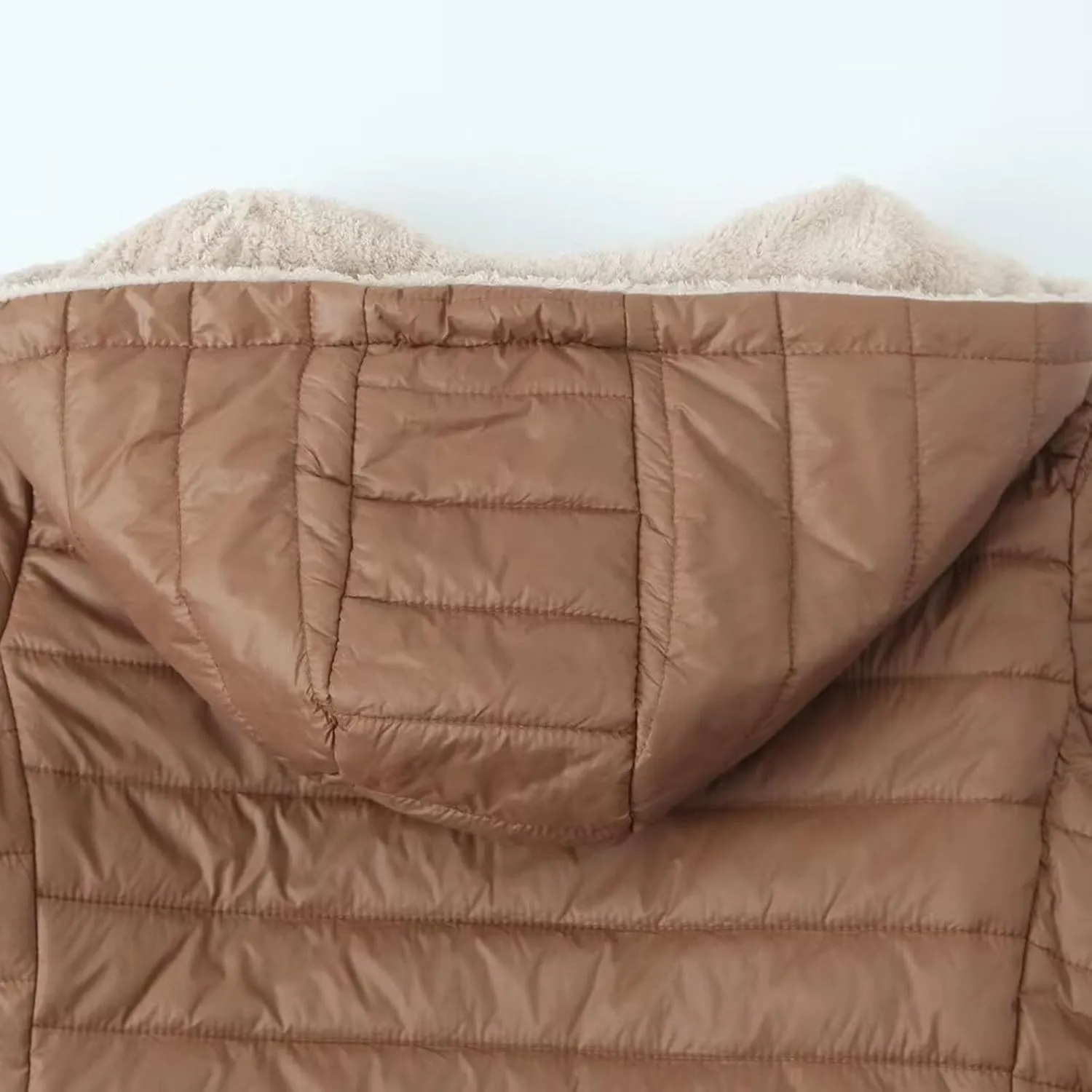 Lmdudan Women's Quilted Winter Coats Hooded Warm Puffer Jacket with Fleece Hood 2024 Lightweight Down Fleece Outerwear