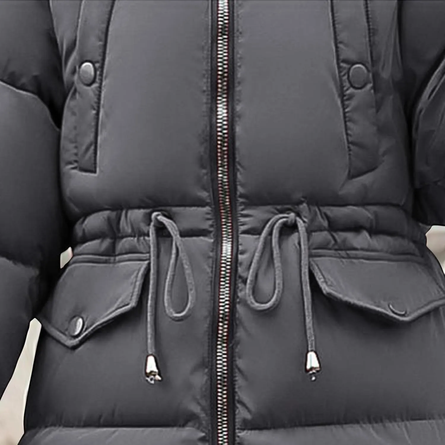 Long Puffer Jacket for Women Quilted Winter Coats 2024 Warm Parka Jackets Coat Waterproof Jacket with Fur Hood