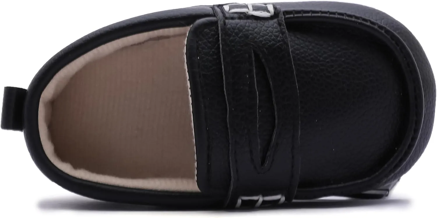 LONSOEN Baby Toddler Boys Girls Loafers Newborn Leather Moccasins Infant First Walking Dress Shoes