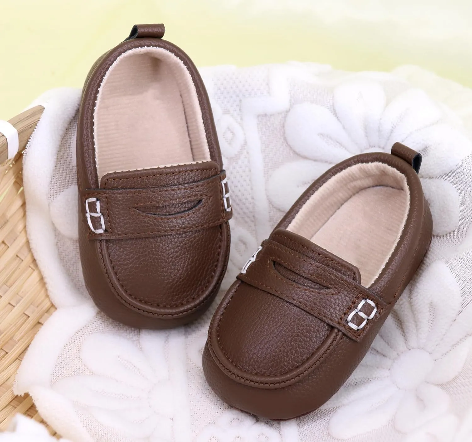 LONSOEN Baby Toddler Boys Girls Loafers Newborn Leather Moccasins Infant First Walking Dress Shoes
