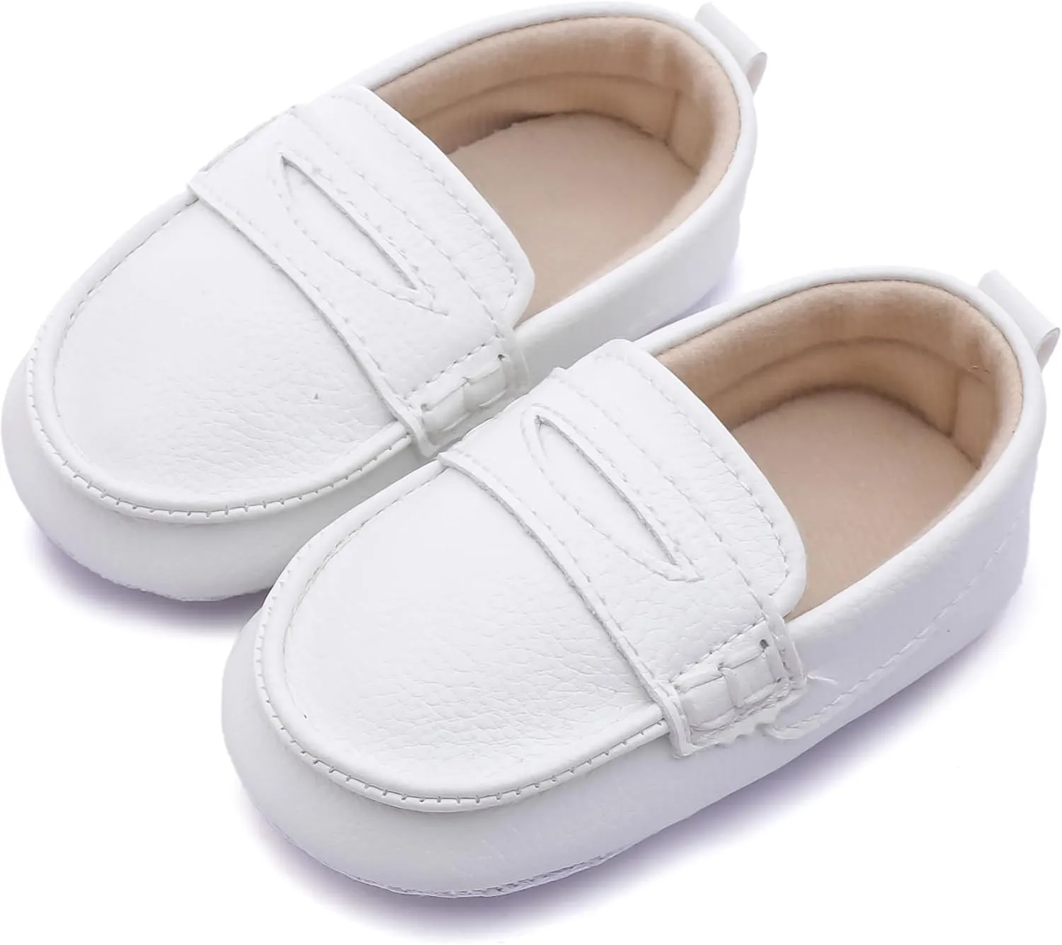 LONSOEN Baby Toddler Boys Girls Loafers Newborn Leather Moccasins Infant First Walking Dress Shoes