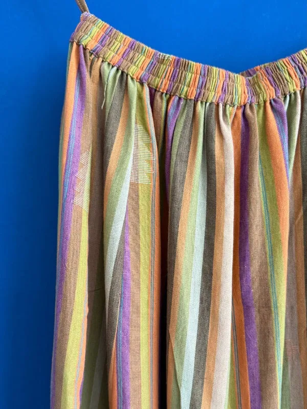 Lorena Woven stripe paneled skirt