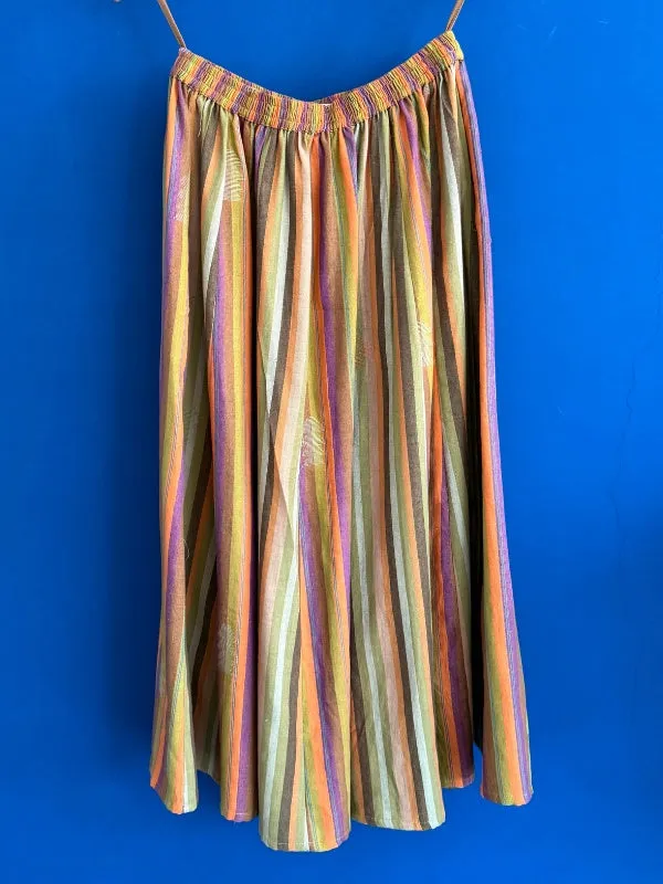 Lorena Woven stripe paneled skirt