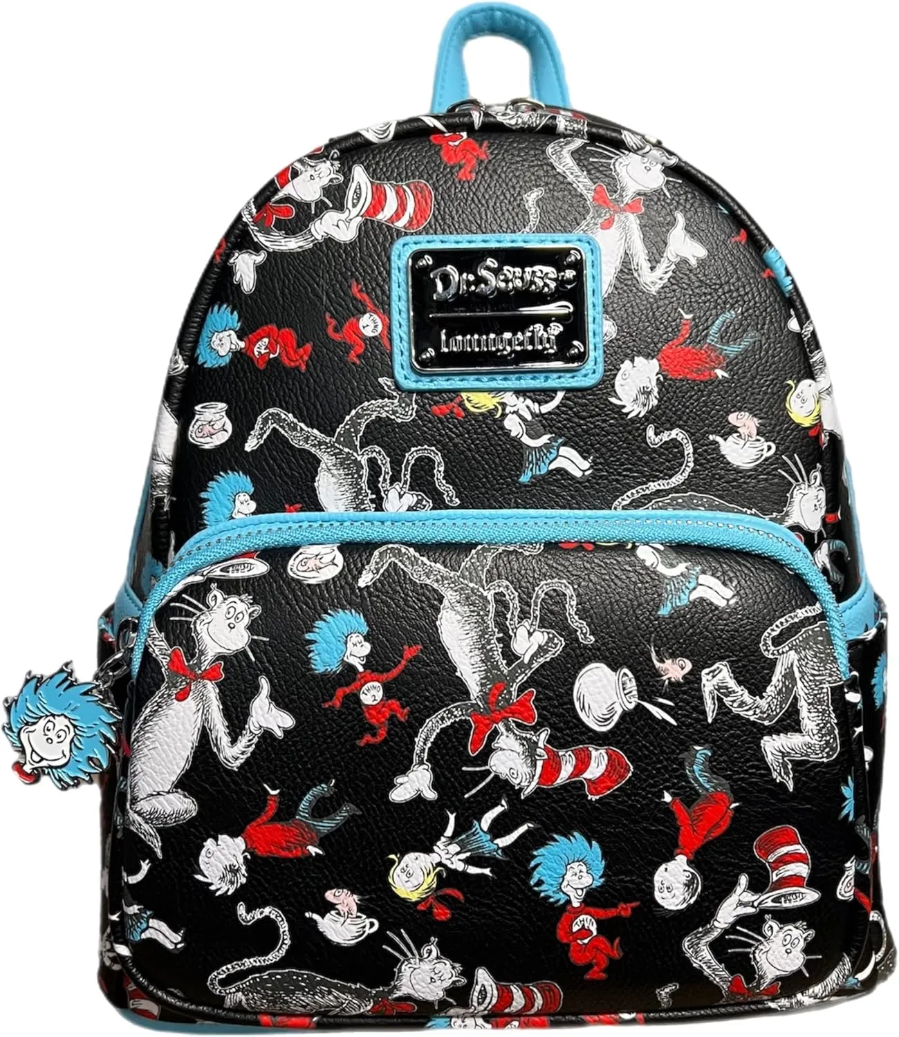 Loungefly Dr Seuss Cat in the Hat AOP Double Strap Shoulder Bag Purse